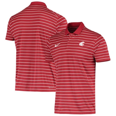 Nike Crimson Washington State Cougars Victory Stripe Performance 2022 Coaches Polo