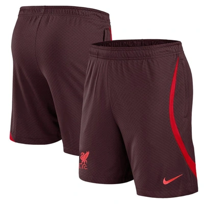 Nike Maroon Liverpool Strike Performance Shorts In Red