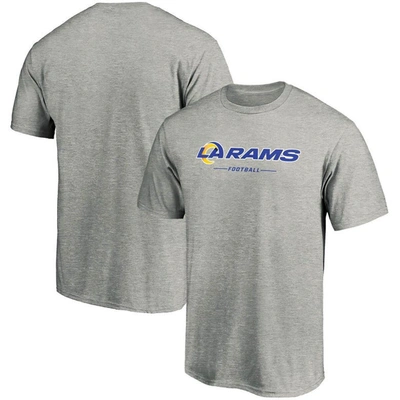 Fanatics Branded Heathered Gray Los Angeles Rams Team Lockup Logo T-shirt In Heather Gray