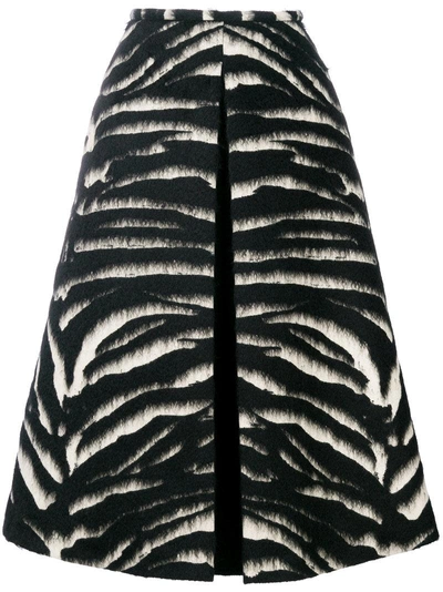 Rochas Zebra-print Wool-blend Skirt
