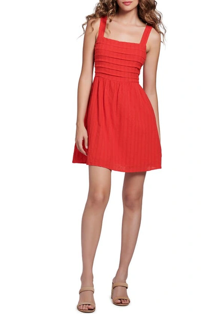 Lost + Wander Strawberry Waves Sleeveless Cotton Dress In Red