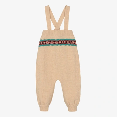 Gucci Babies' Boys Beige Knitted Dungarees