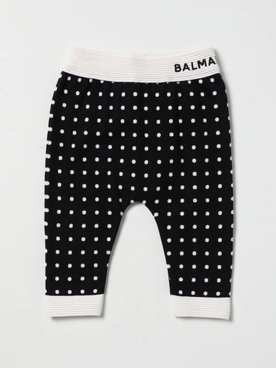Balmain Babies' Polka-dot Print Leggings In Black