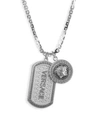 Versace Medusa Dog Tag Necklace In Black Rhod