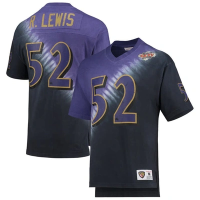 Mitchell & Ness Ray Lewis Purple/black Baltimore Ravens Retired Player Name & Number Diagonal Tie-dy