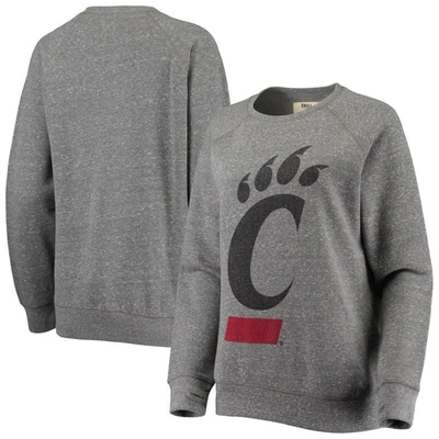 Pressbox Heathered Gray Cincinnati Bearcats Big Logo Knobi Fleece Raglan Pullover Sweatshirt
