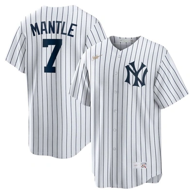 Nike Mickey Mantle White New York Yankees Home Cooperstown Collection Player Jersey