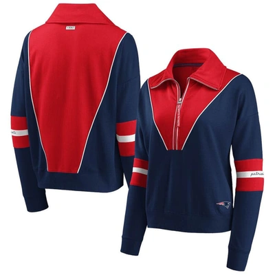 Wear By Erin Andrews Navy New England Patriots Half-zip Jacket