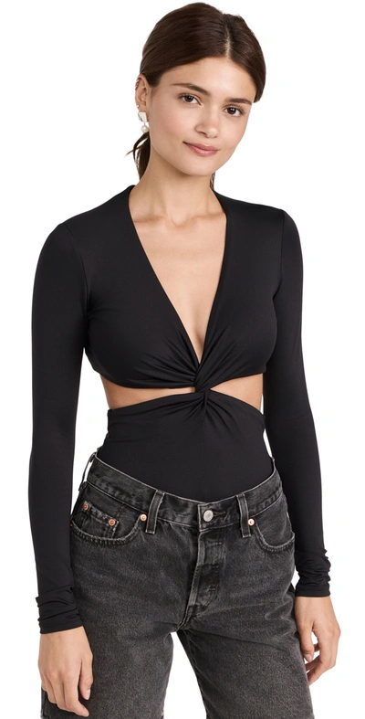 Alix Nyc Lance Cut-out Jersey Bodysuit In Black