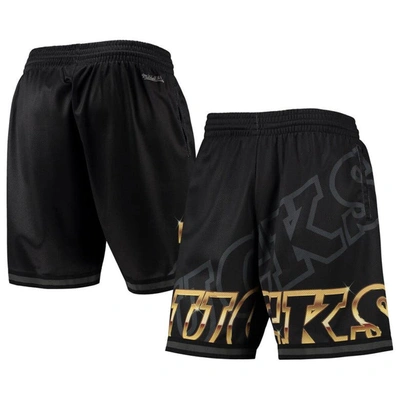 Mitchell & Ness Men's  Black Milwaukee Bucks Big Face 4.0 Fashion Shorts