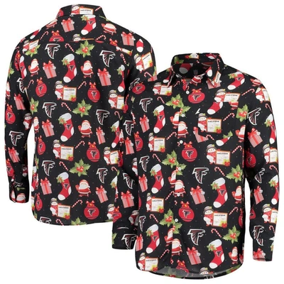 Foco Black Atlanta Falcons Winter Explosion Long Sleeve Woven Button-up Shirt