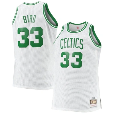 Mitchell & Ness Larry Bird White Boston Celtics Big & Tall 1985/86 Hardwood Classics Swingman Jersey