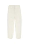 Stella Mccartney Tapered Leg Cropped Trousers In Bianco