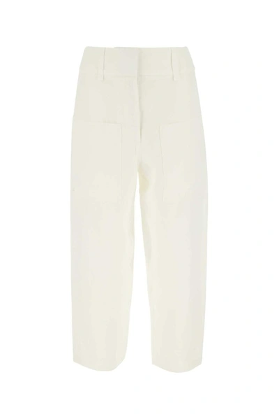Stella Mccartney Tapered Leg Cropped Trousers In Cream