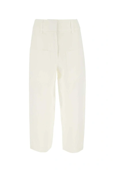 Stella Mccartney Tapered Leg Cropped Trousers In Bianco