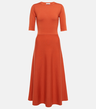 Gabriela Hearst Seymore Cashmere Rib Midi Dress In Spice