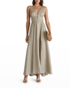 Aqua Blu Australia Amore Linen Dress In Fawn