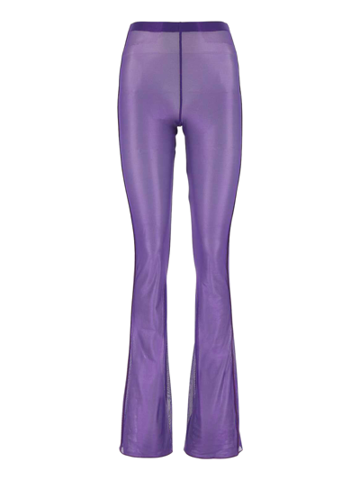 Oseree Oséree Lame Flared Stretched Trousers In Purple