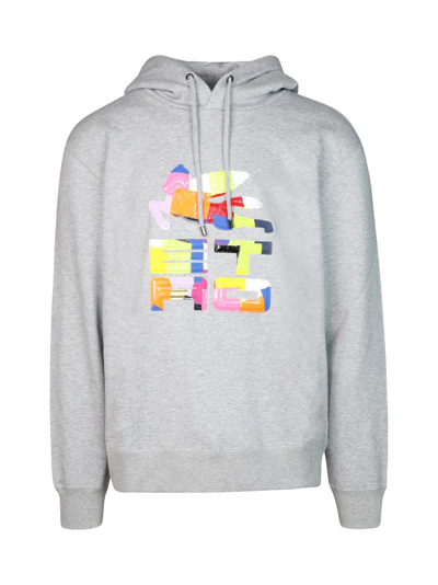 Etro Patchwork Logo-print Rib-trimmed Hoodie In Multicolour