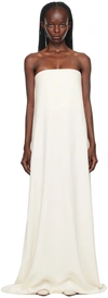 The Row Pau Strapless Silk Crepe De Chine Gown In Off White