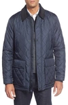 Cole Haan Quilted Elbow-patch Jacket In Navy