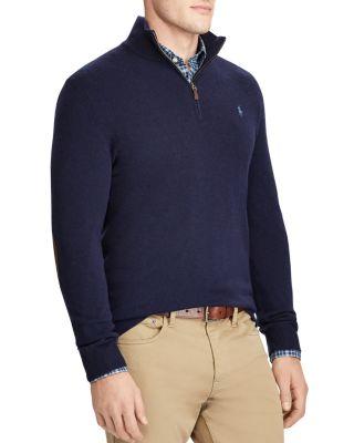 ralph lauren merino wool half zip sweater