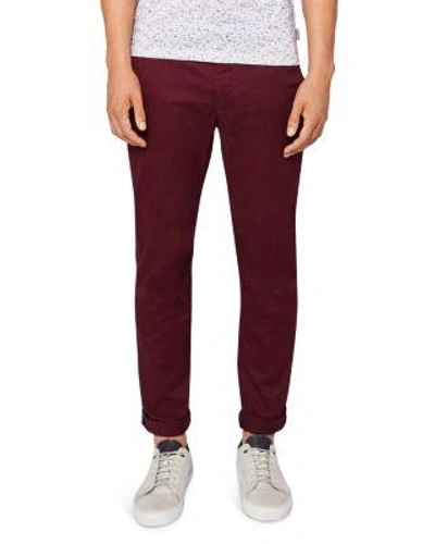 Ted Baker Procor Slim Fit Chinos In Dark Red