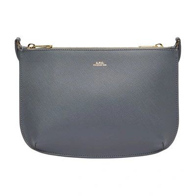 Apc Sarah Bag In Embossed Leather In Dark Grey