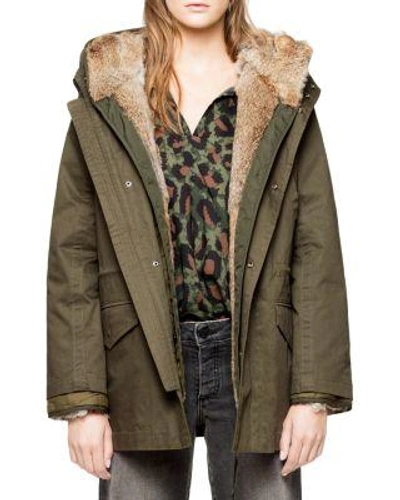 Zadig & Voltaire Kinian Deluxe Fur-lined Parka In Green | ModeSens