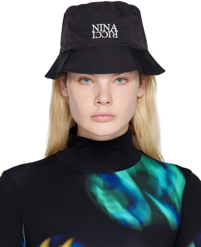 Nina Ricci Black Water-repellent Bucket Hat In Nero