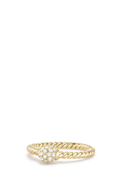David Yurman Solari Station Ring With Diamonds In 18k Gold In White/gold