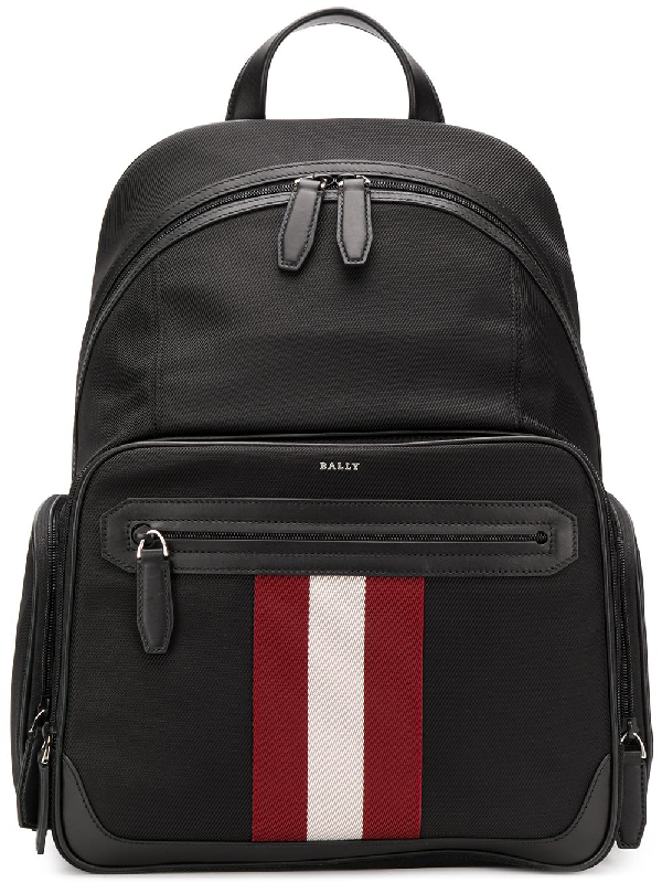 Bally Striped Technical Backpack In Black | ModeSens