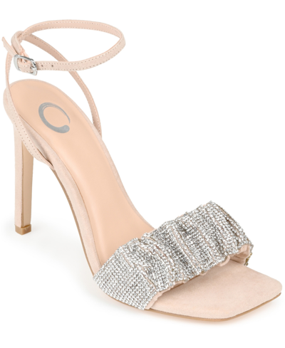 Journee Collection Women's Arlette Rhinestone Stilettos Women's Shoes In Tan/beige