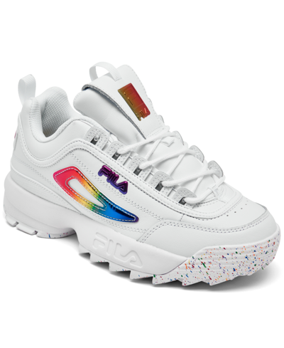 Fila Women s Disruptor Ii Pride Casual Athletic Sneakers From Finish Line In White multi Color ModeSens