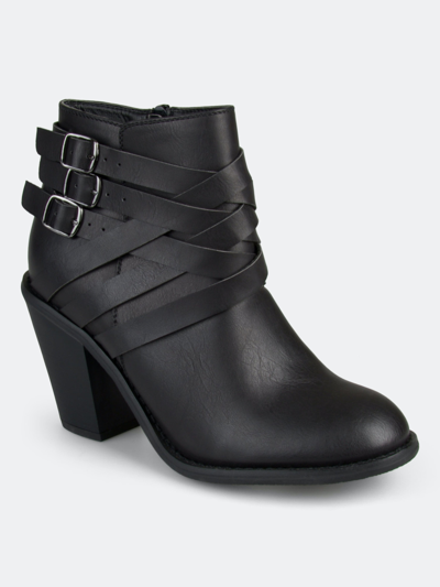 Journee Collection Collection Women's Wide Width Strap Bootie In Black