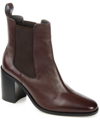 Journee Signature Women's Rowann Block Heel Chelsea Booties In Brown