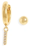 Argento Vivo Mismatched Hoop & Stud Earrings In Gold - I
