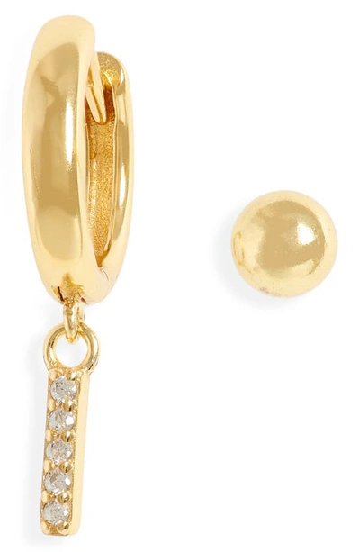 Argento Vivo Mismatched Hoop & Stud Earrings In Gold - I
