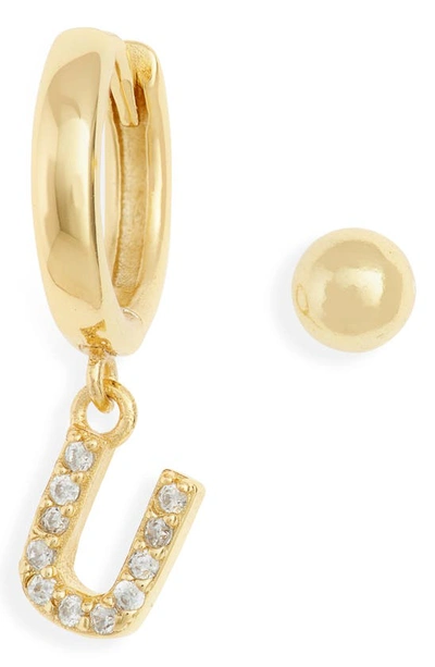 Argento Vivo Sterling Silver Mismatched Hoop & Stud Earrings In Gold - U
