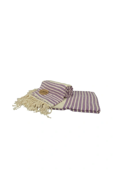 A&r Towels Hamamzz Peshtemal Traditional Woven Towel (purple/cream) (one Size)
