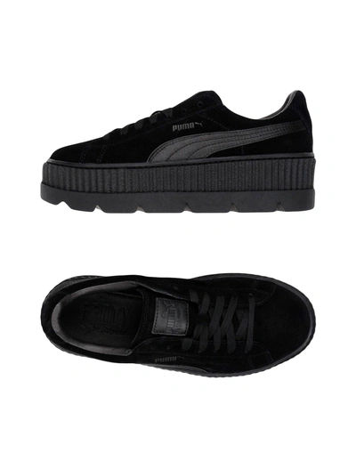 Fenty X Puma 40mm Cleated Creeper Suede Sneakers In Black