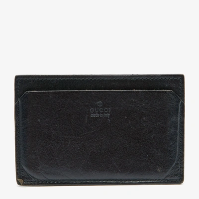 Pre-owned Gucci Black Leather Card Holder