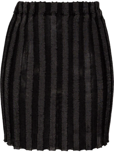 A. Roege Hove Black Patricia Ribbed Mini Skirt