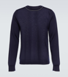 Maison Margiela Wool Sweater With Inside-out Seams In Blue
