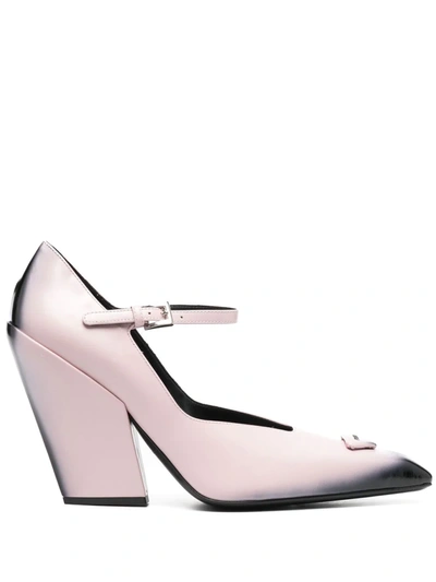 Prada Modellerie Leather Mary Jane Pumps In Rosa