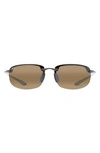 Maui Jim Ho'okipa 63mm Polarizedplus®2 Rectangular Sunglasses In Black
