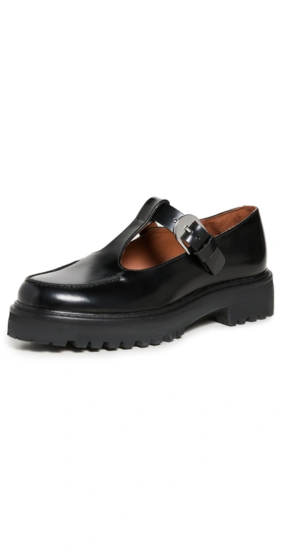 Reformation Abalonia Chunky Mary Jane Loafers In Black