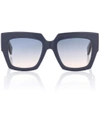 Fendi Facets Oversized Square Sunglasses In Blue