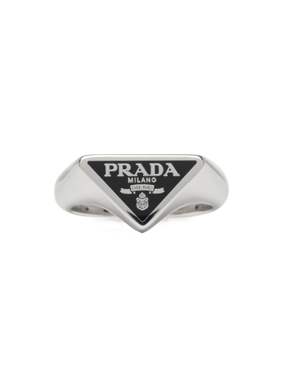 Prada Symbole Ring In Black