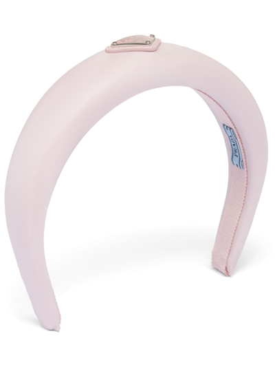 Prada Re-nylon Headband In Alabaster Pink